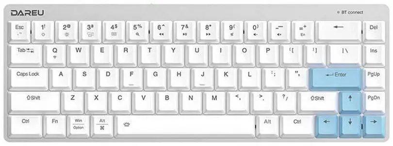 Tastatura fara fir Dareu EK868 (White/Blue)