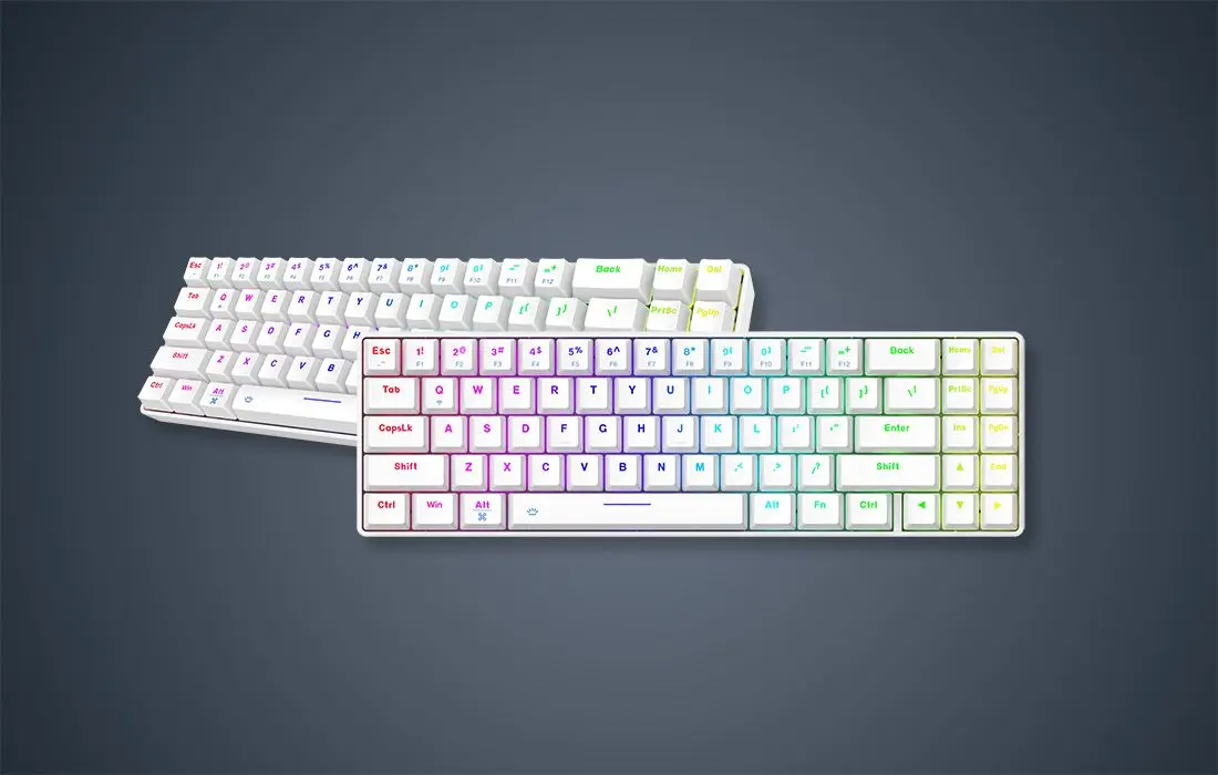 Tastatura fara fir Dareu EK871 RGB (White) - 6