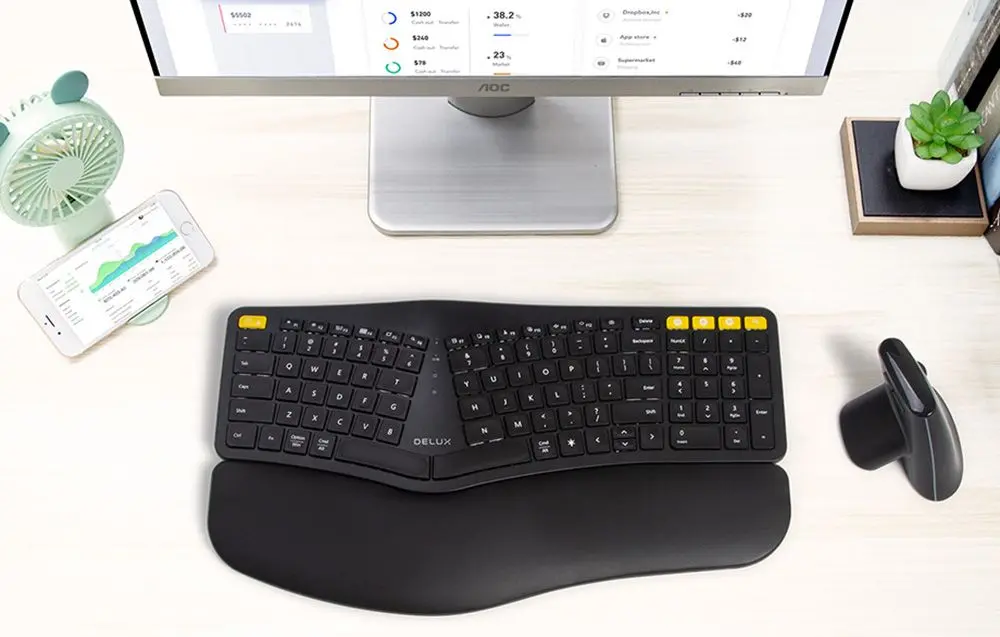 Tastatura fara fir Delux GM902 Pro (Black) - 5