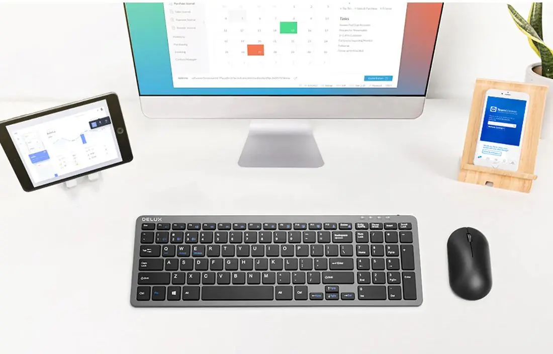 Tastatura fara fir Delux K2203D (Black/Grey) - 3