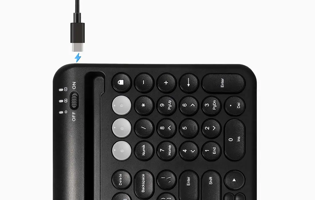 Беспроводная клавиатура Delux K2212V BT (Black) - 4