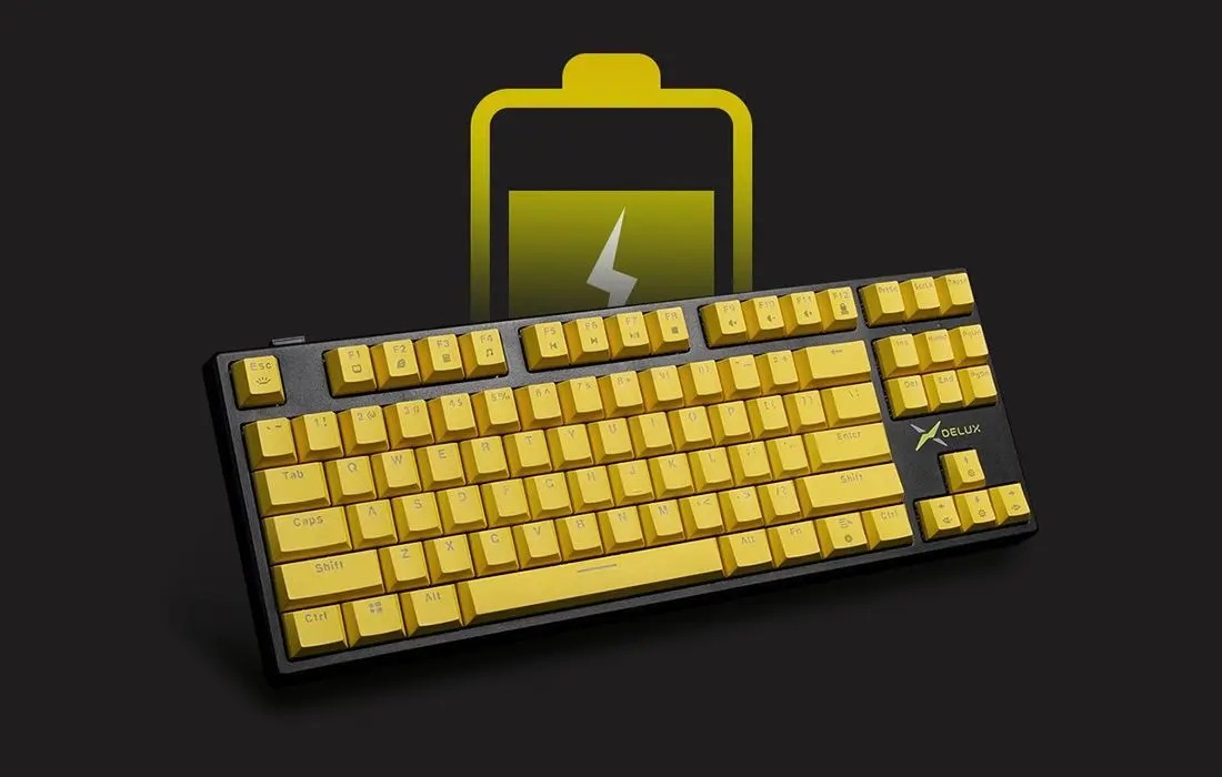 Беспроводная клавиатура Delux KM13DP (Black/Yellow) - 4