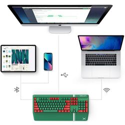 Tastatura fara fir Delux KM17DB (Green/Red) Thumb