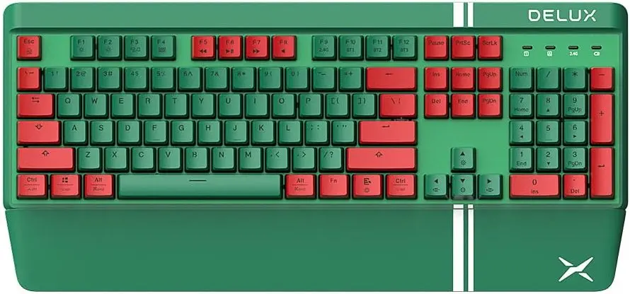 Tastatura fara fir Delux KM17DB (Green/Red)