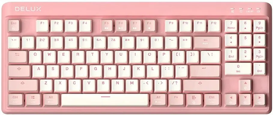 Tastatura fara fir Delux KM18DB (White/Pink)