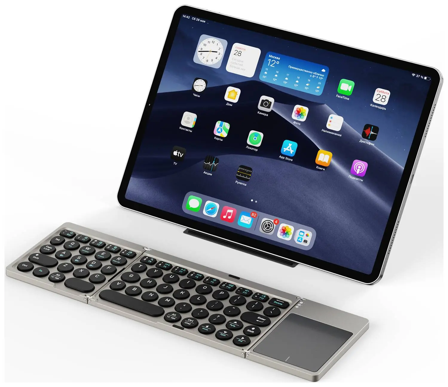 Tastatura fara fir Dux Ducis OK Flip Series Tri-fold Touch (Grey)