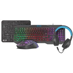 Игровой набор 4в1 клавиатура + наушники + мышь + коврик Fury Thunderstreak 3.0 (Black) Thumb