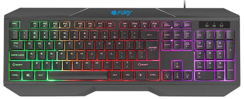Игровой набор 4в1 клавиатура + наушники + мышь + коврик Fury Thunderstreak 3.0 (Black) - 3