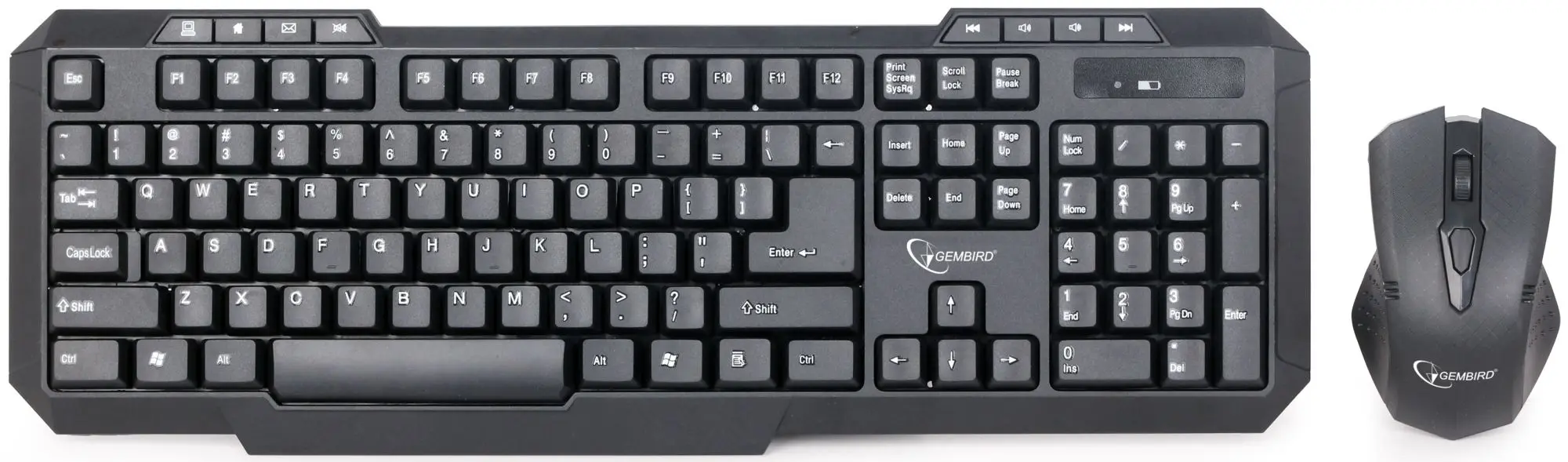 Беспроводной комплект клавиатура + мышь Gembird KBS-WM-02 (Black)