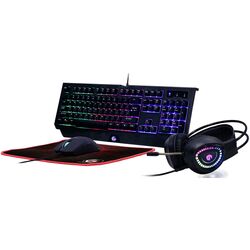 Gaming set 4in1 tastatură + casti + mouse + mousepad Gembird GGS-UMGL4-01-RU (Black)
