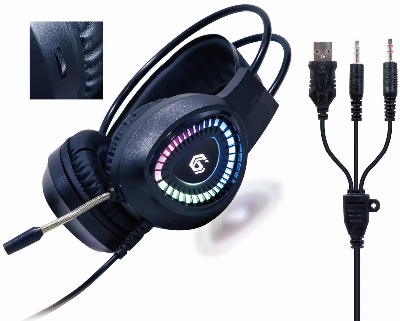 Gaming set 4in1 tastatură + casti + mouse + mousepad Gembird GGS-UMGL4-01-RU (Black)