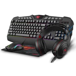 Gaming set 4in1 claviatura + casti + mouse + mousepad Havit Gamenote KB675CM (Black) Thumb