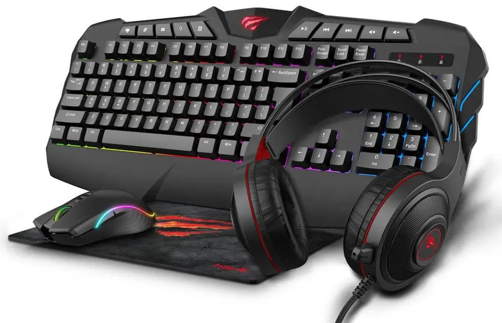 Gaming set 4in1 claviatura + casti + mouse + mousepad Havit Gamenote KB675CM (Black) - 2