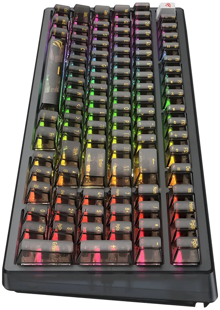 Tastatură Havit KB875L (Transparent Teal) - 3