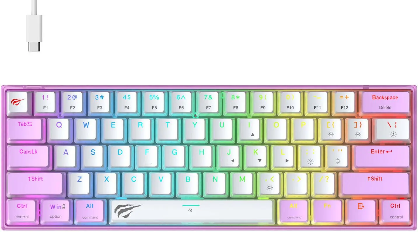 Tastatura Havit KB877L (Purple/White)