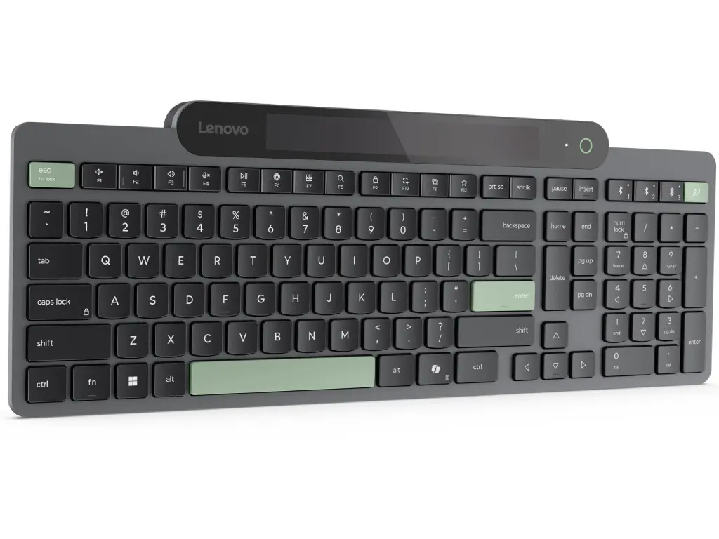 Tastatura fara fir Lenovo Self-Charging (Black/Green) - 3