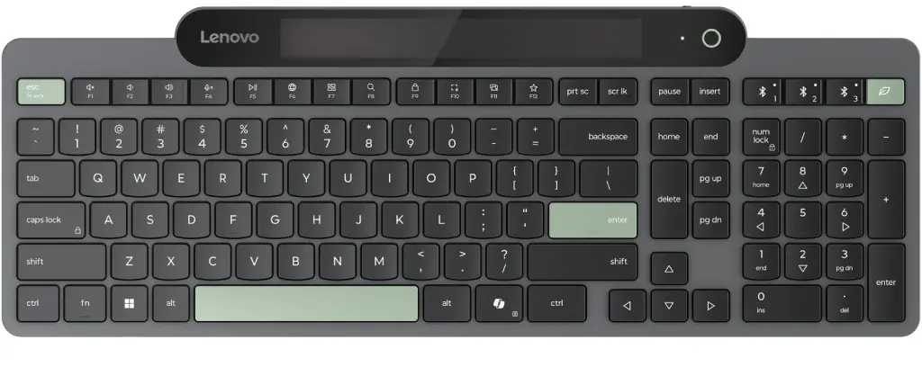 Tastatura fara fir Lenovo Self-Charging (Black/Green)