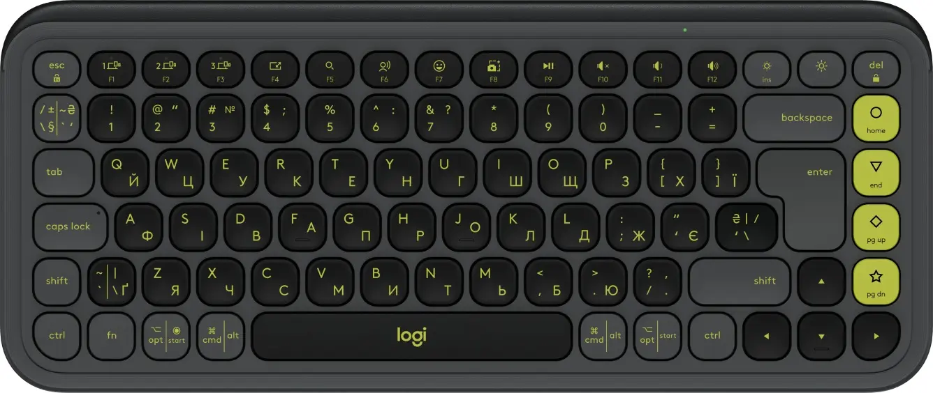 Tastatură fără fir Logitech POP ICON (Graphite/Green)