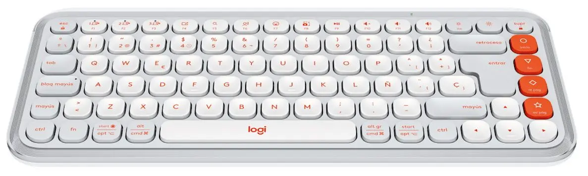 Беспроводная клавиатура Logitech Pop Icon Keys (Off White/Orange) - 2