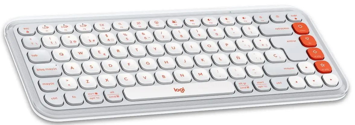 Беспроводная клавиатура Logitech Pop Icon Keys (Off White/Orange) - 3