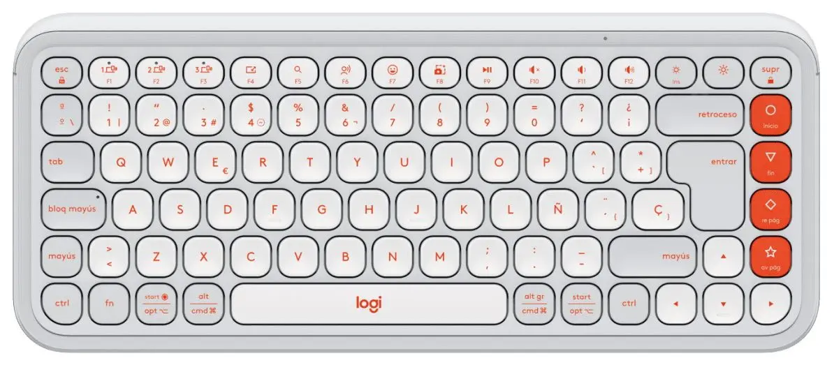 Беспроводная клавиатура Logitech Pop Icon Keys (Off White/Orange)