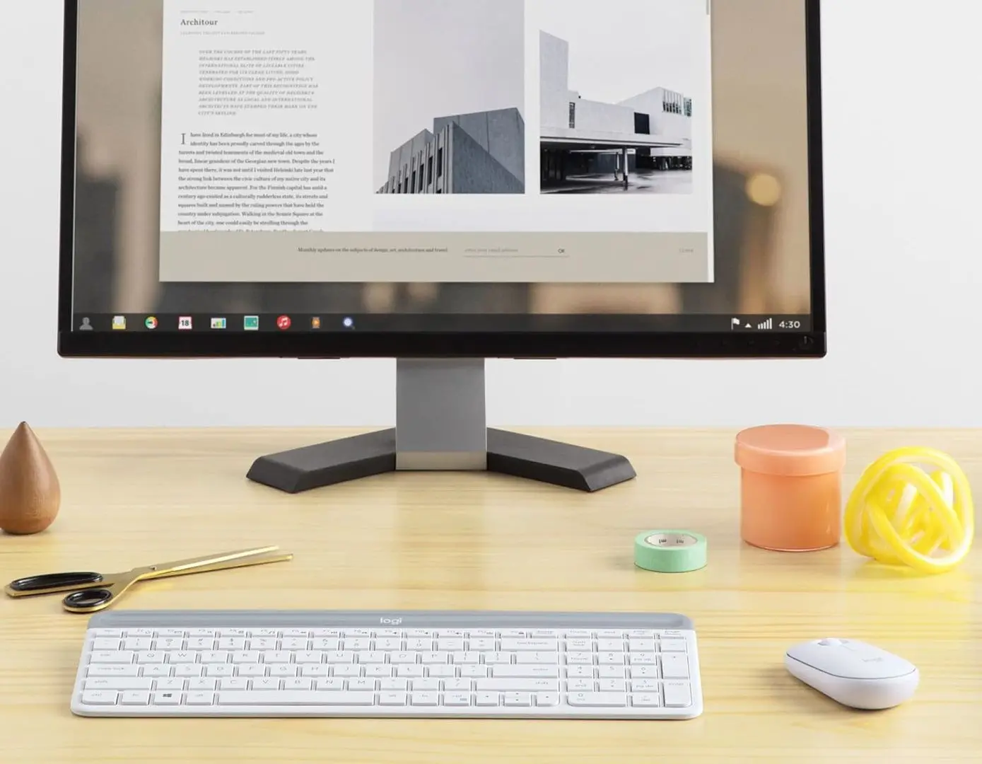 Set fara fir tastatura + mouse Logitech MK470 Slim Combo (White)