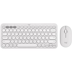 Set tastatura + mouse fara fir Logitech Pebble 2 Combo (Tonal White)