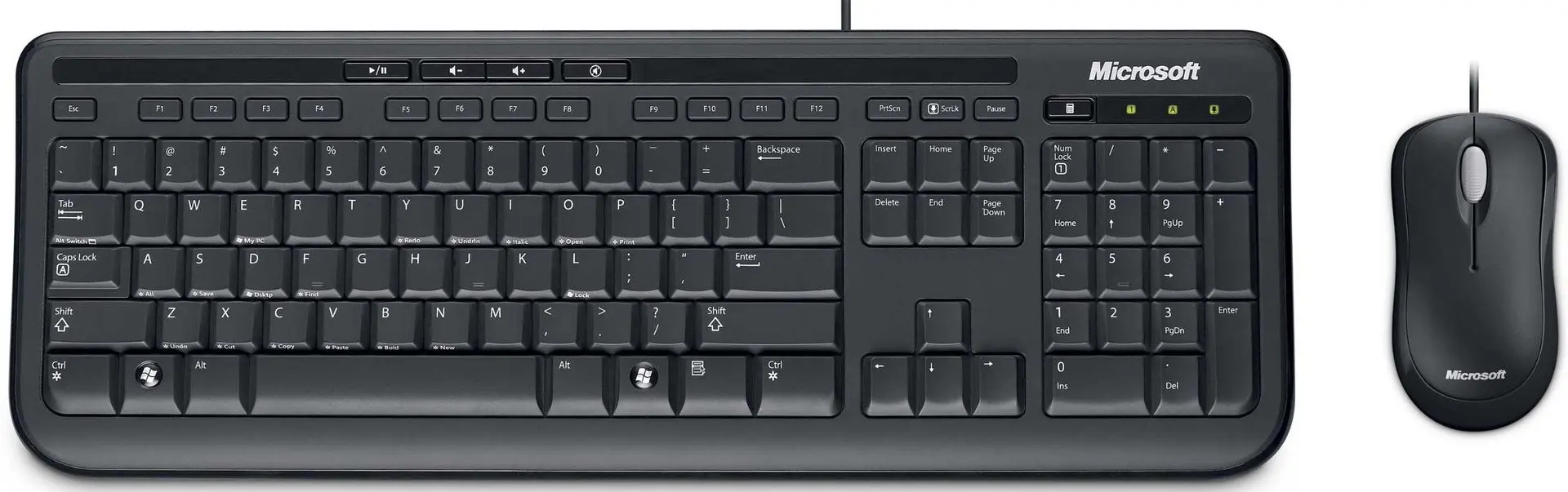 Комплект клавиатура + мышь Microsoft 600 Wired Desktop (Black)