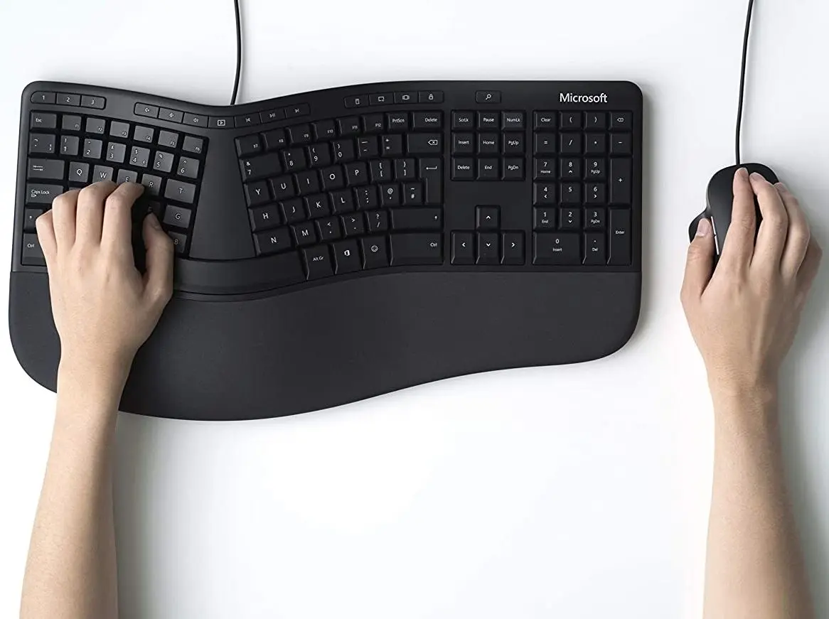 Комплект клавиатура + мышь Microsoft Ergonomic Desktop (Black) - 11