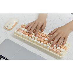 Set tastatura + mouse fara fir Mofii Bean (Milk Tea) Thumb