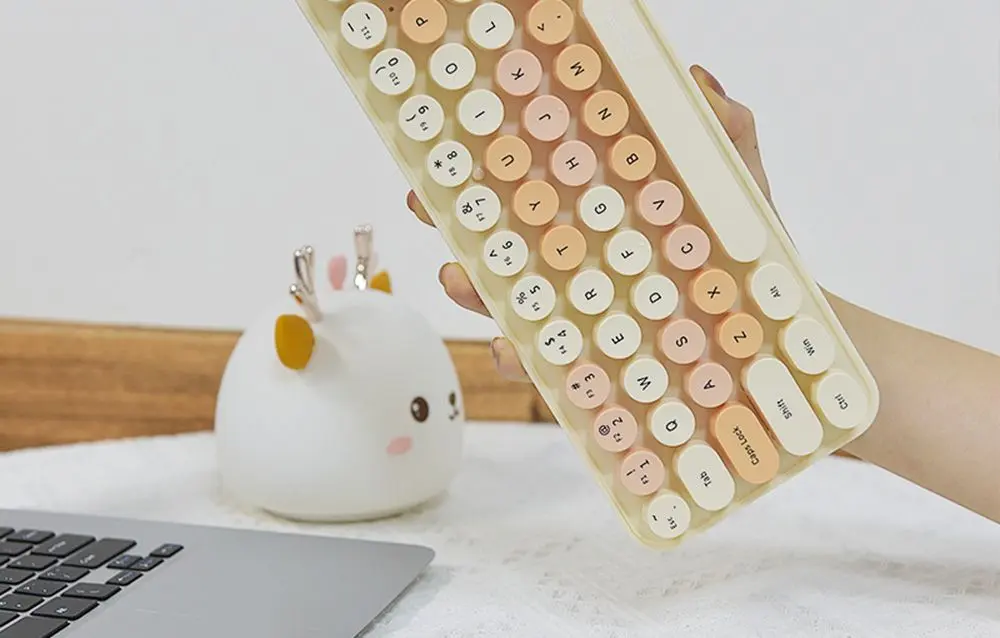 Set tastatura + mouse fara fir Mofii Bean (Milk Tea) - 3