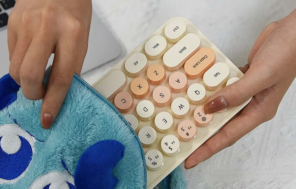 Set tastatura + mouse fara fir Mofii Bean (Milk Tea) - 4