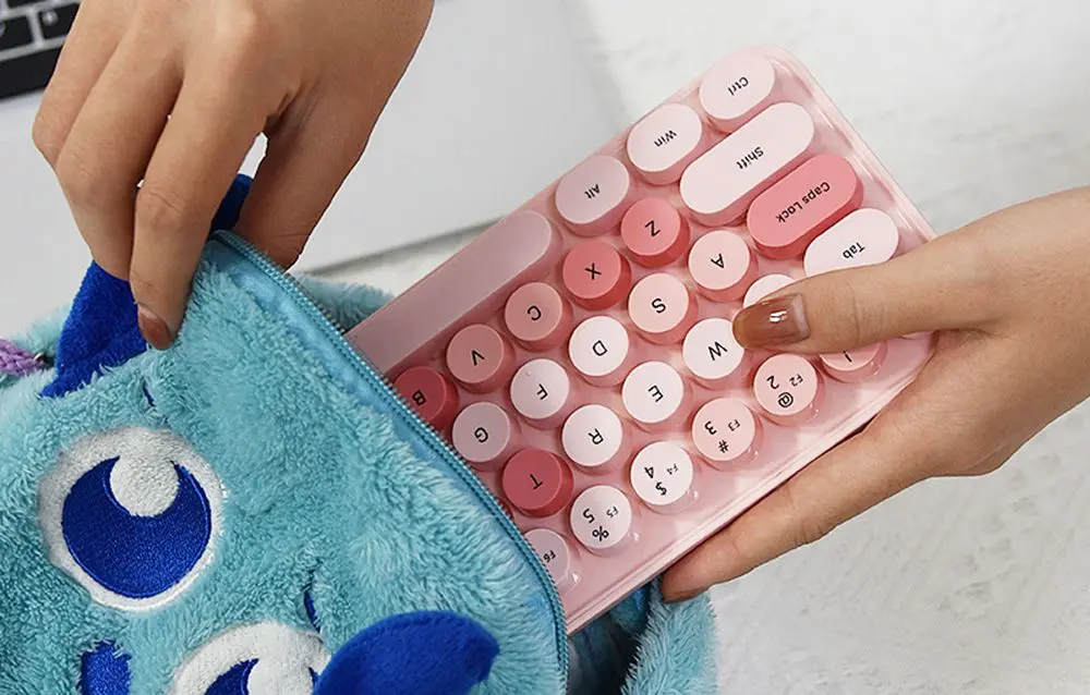 Set tastatura + mouse fara fir Mofii Bean (Pink) - 4