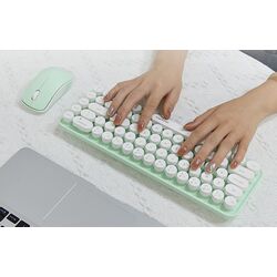 Беспроводной комплект клавиатура + мышь Mofii Bean (White/Green) Thumb