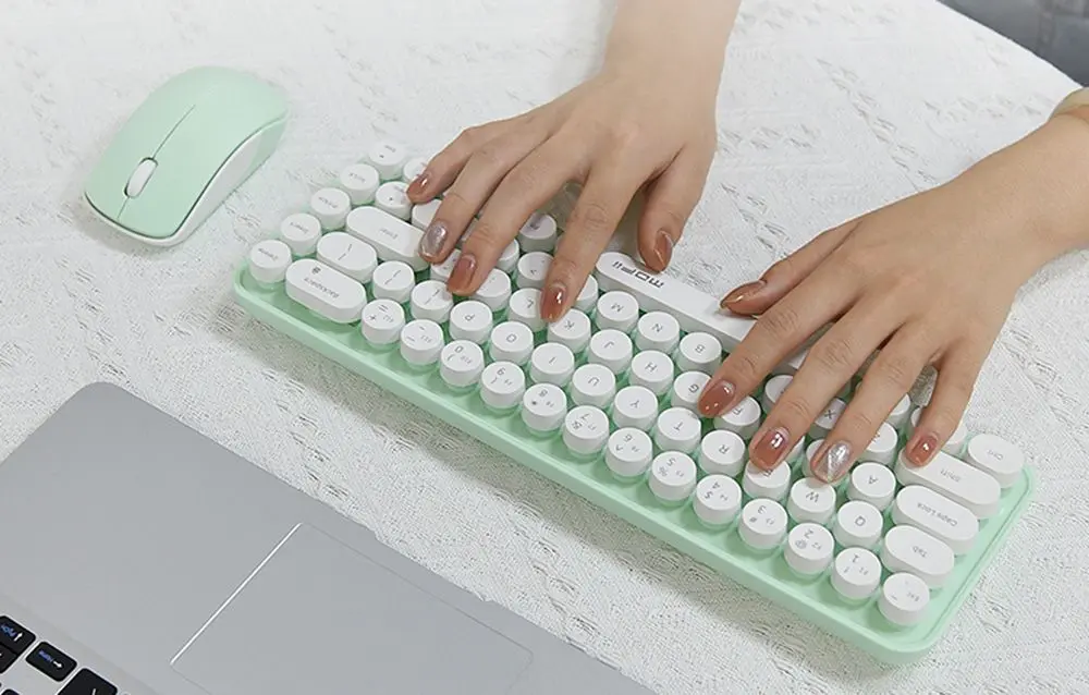 Беспроводной комплект клавиатура + мышь Mofii Bean (White/Green) - 2