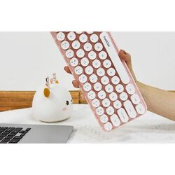 Set tastatura + mouse fara fir Mofii Bean (White/Pink) Thumb