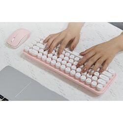 Set tastatura + mouse fara fir Mofii Bean (White/Pink) Thumb