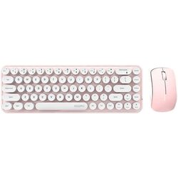 Set tastatura + mouse fara fir Mofii Bean (White/Pink)