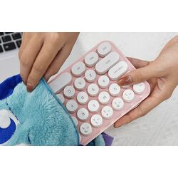 Set tastatura + mouse fara fir Mofii Bean (White/Pink) Thumb