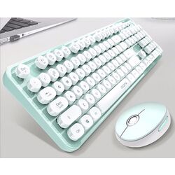 Беспроводной комплект клавиатура + мышь Mofii Sweet (White/Green) Thumb