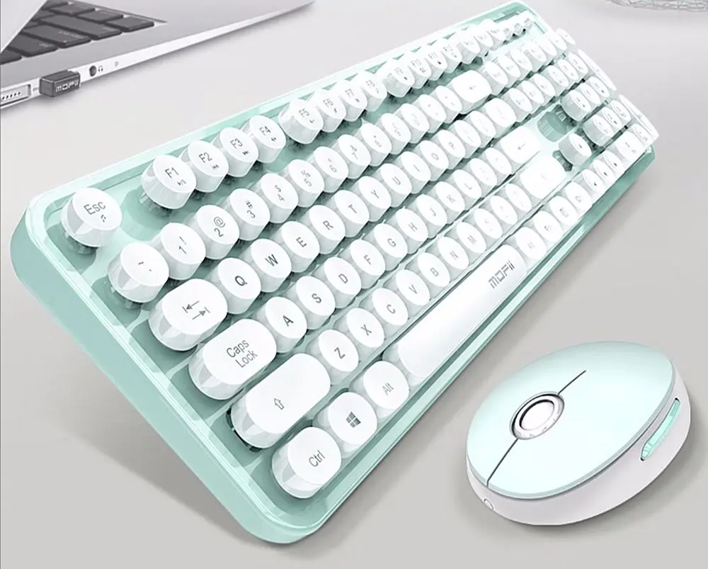 Беспроводной комплект клавиатура + мышь Mofii Sweet (White/Green) - 4