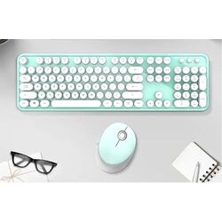 Беспроводной комплект клавиатура + мышь Mofii Sweet (White/Green) Thumb