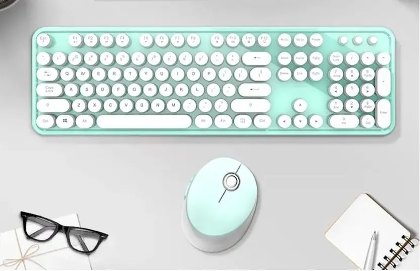 Беспроводной комплект клавиатура + мышь Mofii Sweet (White/Green) - 5