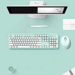 Беспроводной комплект клавиатура + мышь Mofii Sweet (White/Green) Thumb