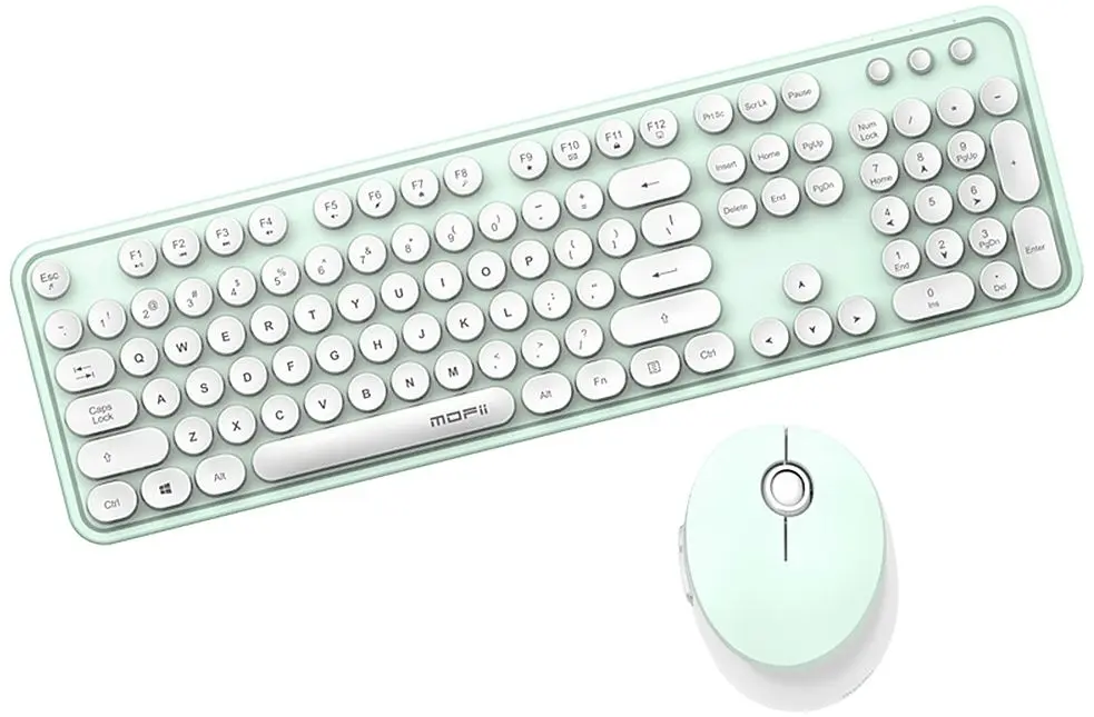 Беспроводной комплект клавиатура + мышь Mofii Sweet (White/Green)
