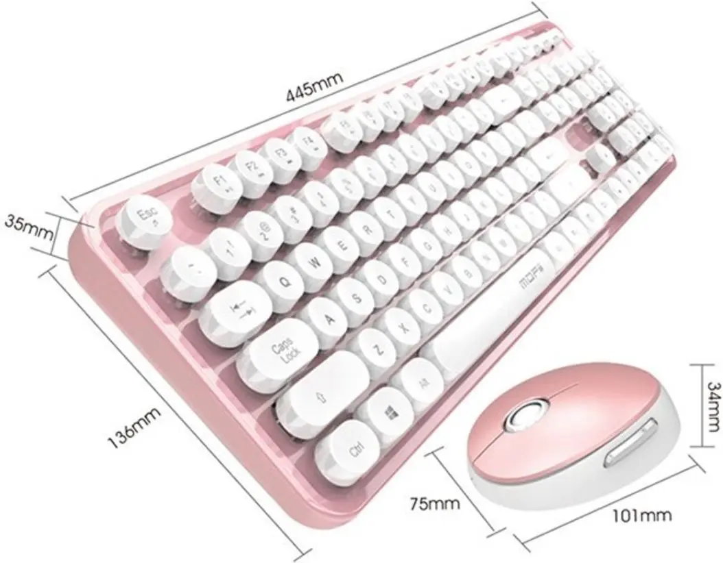 Set tastatura + mouse fara fir Mofii Sweet (White/Pink) - 4