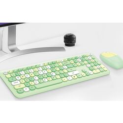 Set tastatura + mouse fara fir Mofii 666 (Green) Thumb