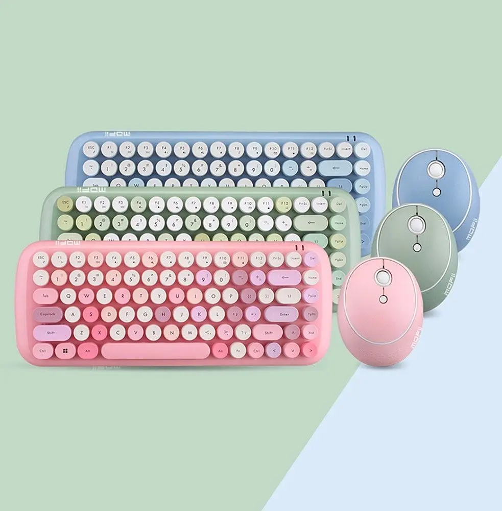 Set tastatura + mouse fara fir Mofii Candy (Green)