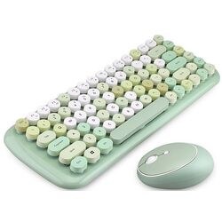 Set tastatura + mouse fara fir Mofii Candy (Green)