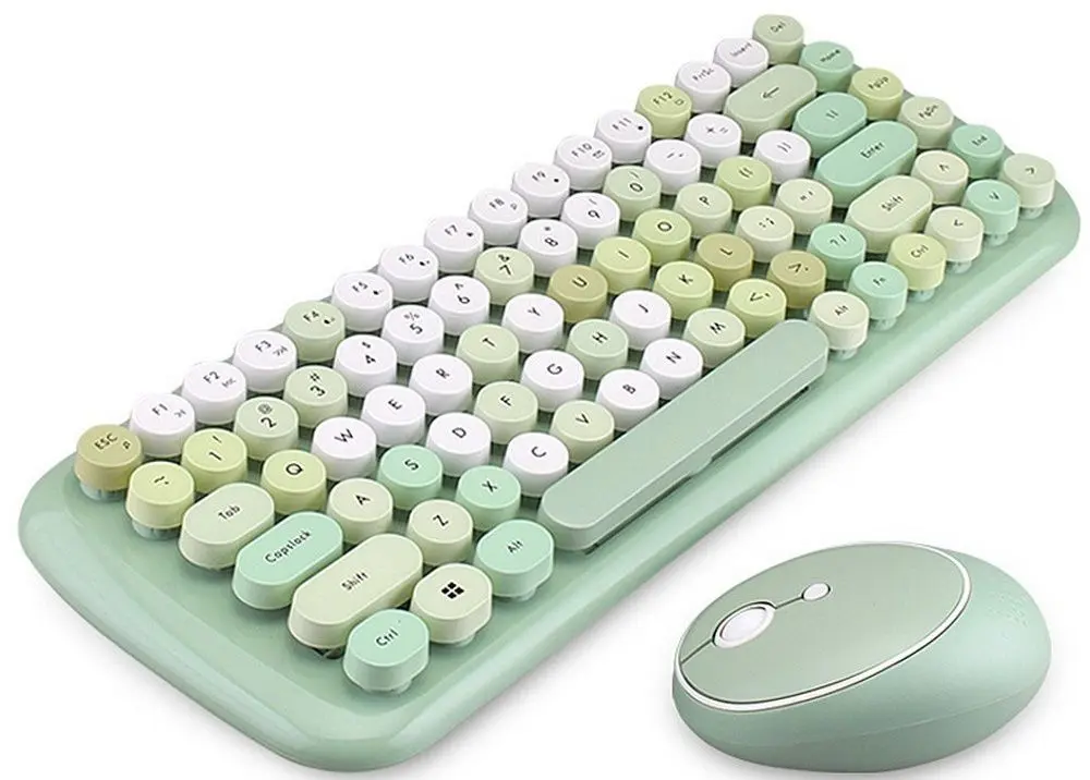 Set tastatura + mouse fara fir Mofii Candy (Green)